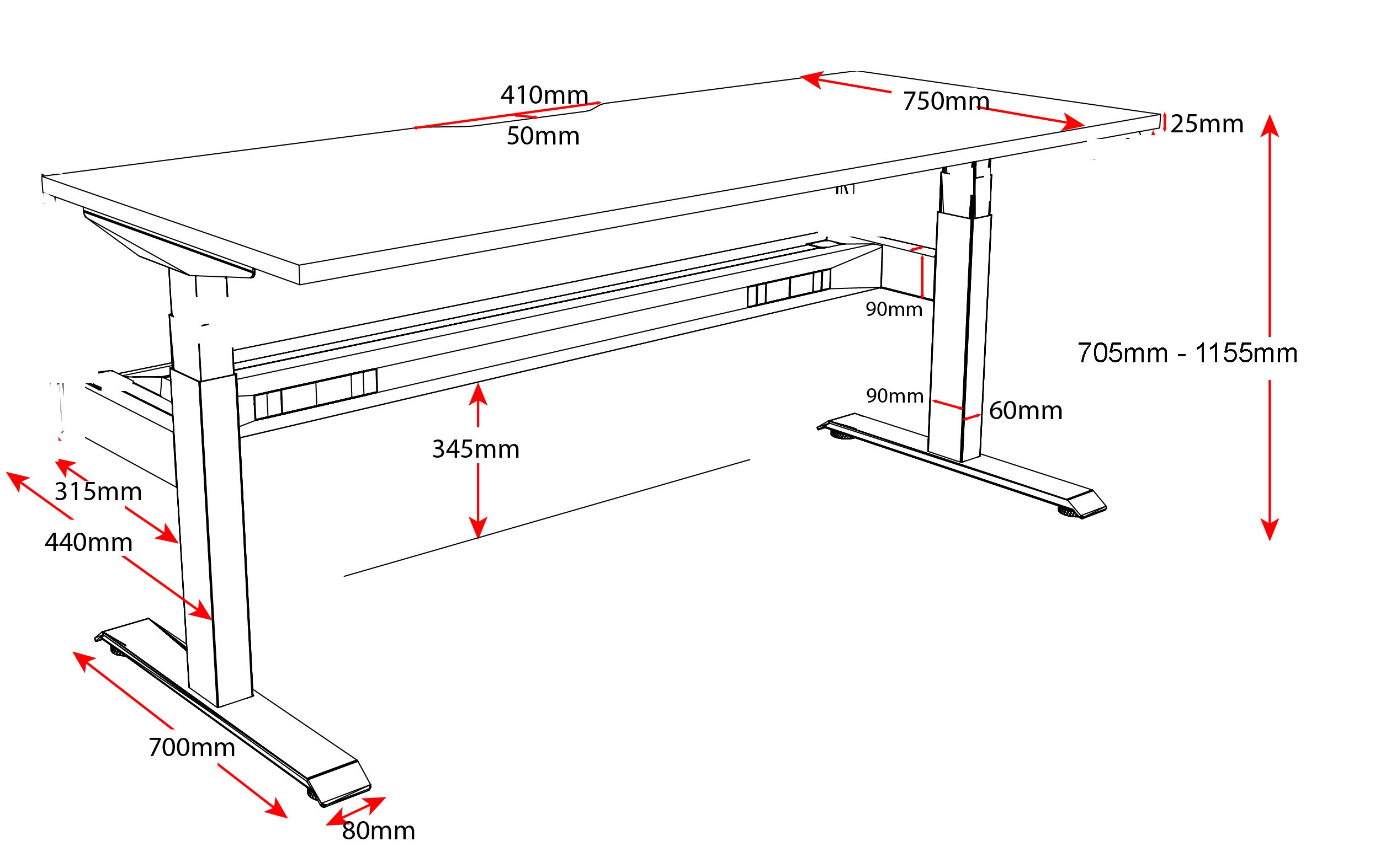 Boost manual desk