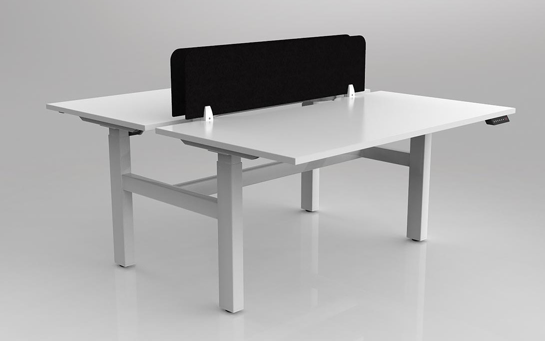 Agile 2C Adj Desk Double Side with Acoustic Screens