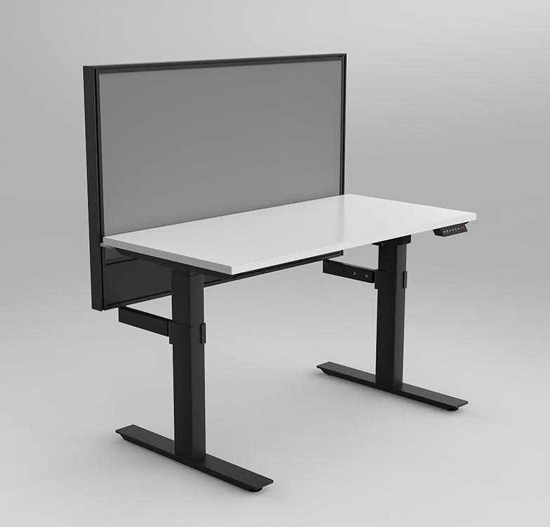 Agile 2C Adj Desk with Studio 50 Ducted Screen