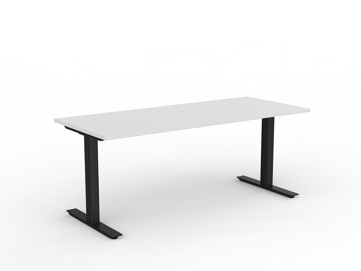 Agile Fixed Height Straight Desk Black White