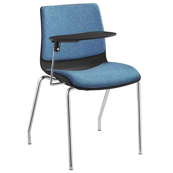POD 4 leg upholstered Tablet Arm Chair