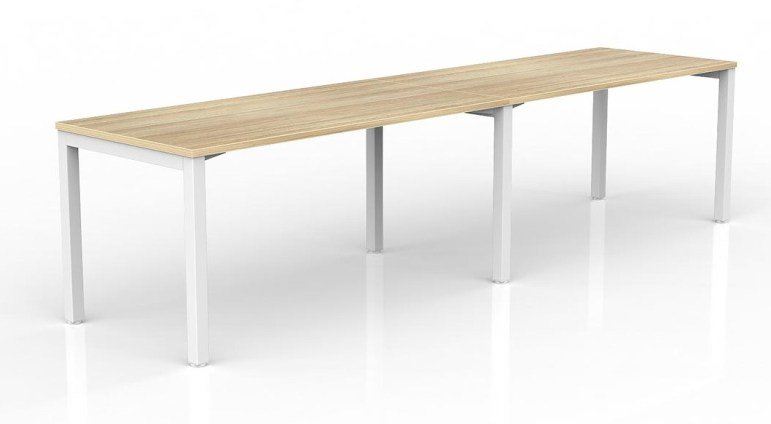 Axis Straight Desk White New Oak