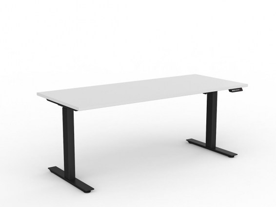 Agile Electric Straight Desk Black White